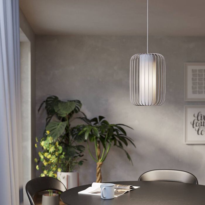 Beige industrielle Pendelleuchte Aluminium, Safira