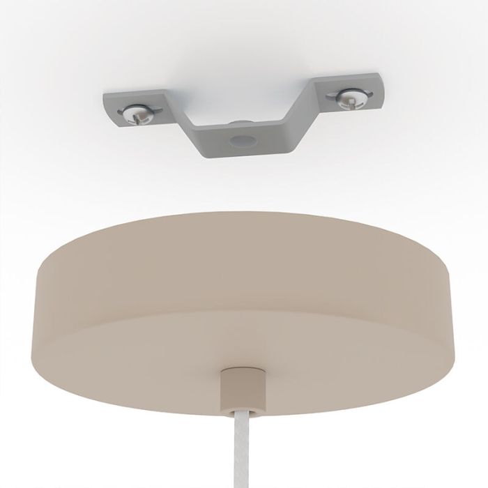 Beige industrielle Pendelleuchte Aluminium, Safira