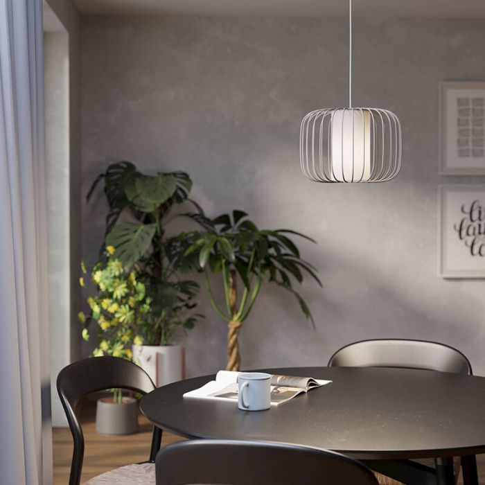 Beige industrielle Pendelleuchte Aluminium, Safira
