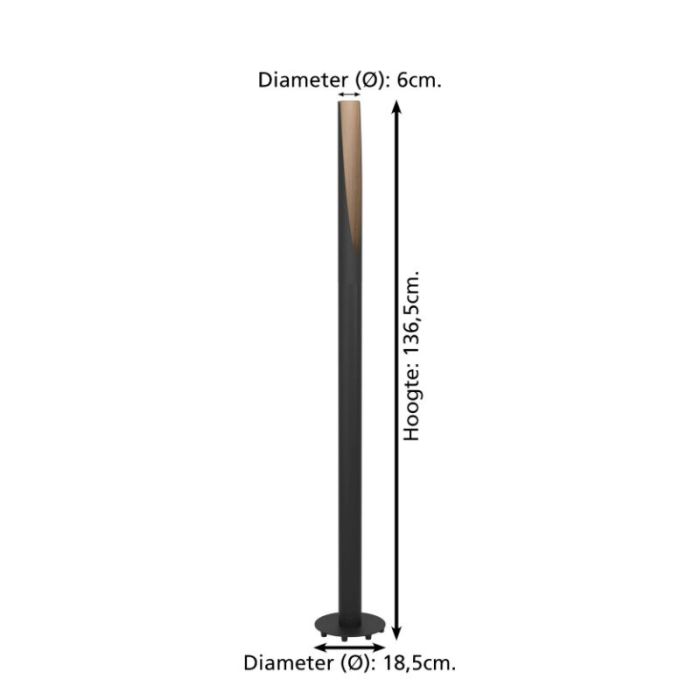 Braune moderne Stehlampe Aluminium, Aloysius, mit Schalter