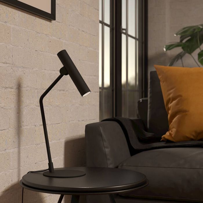 Schwarze moderne Tischleuchte Aluminium, Aleyna, 5W, 3000K LED, mit Schalter