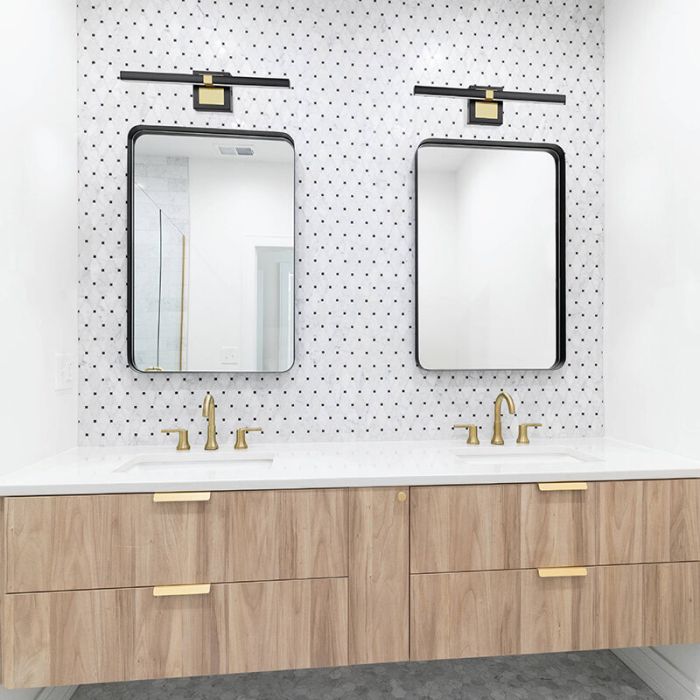 Messing moderne Wandleuchte Badezimmer Stahl, Natasha, 11W, 3000K LED, IP44