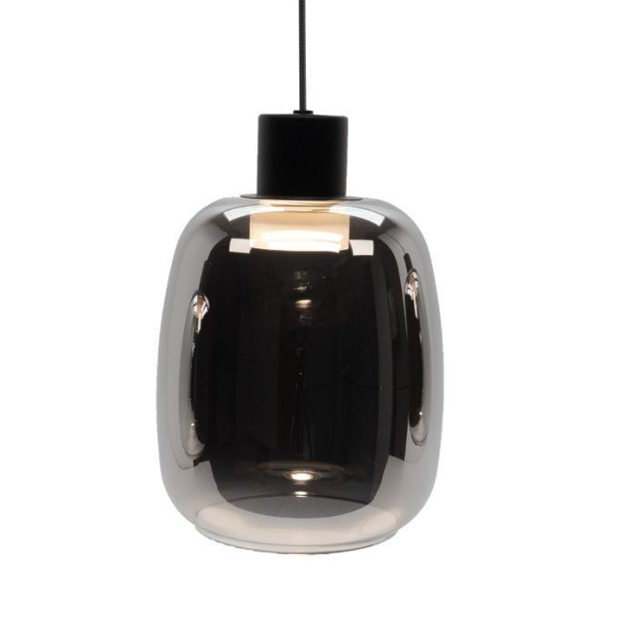 Schwarze Smart Pendelleuchte Rauchglas, Tamika, 3,7W, RGBW LED