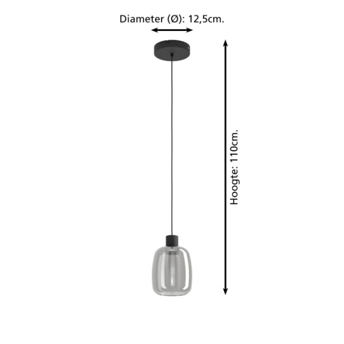 Schwarze Smart Pendelleuchte Rauchglas, Tamika, 3,7W, RGBW LED
