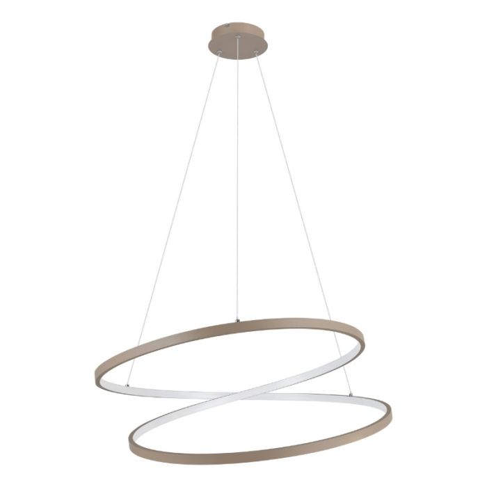 Beige moderne Pendelleuchte Aluminium, Ties, 42W, 3000K LED