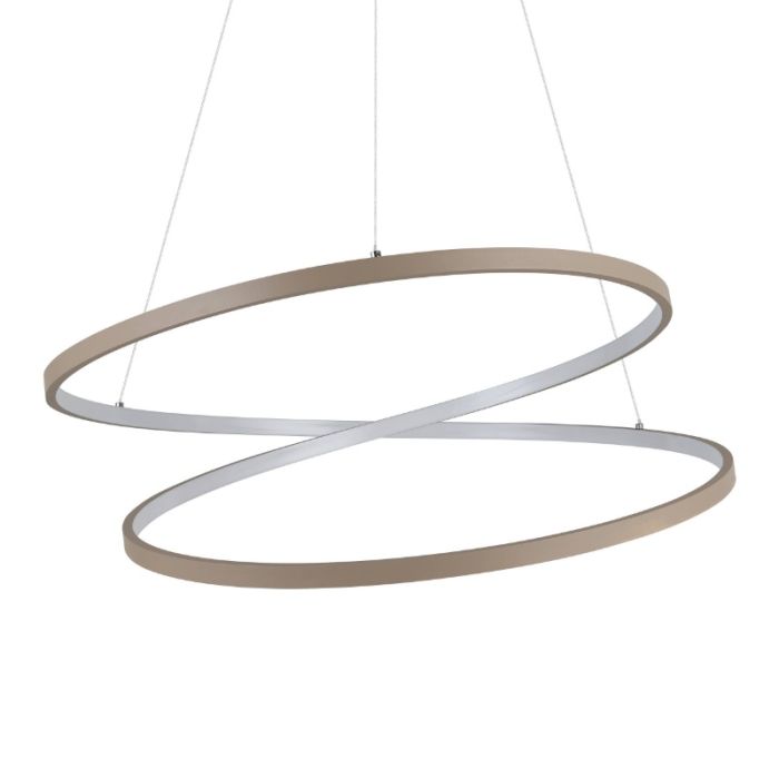 Beige moderne Pendelleuchte Aluminium, Ties, 42W, 3000K LED