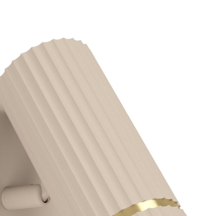 Beige moderne Wandleuchte Stahl, Vahid, mit Schalter