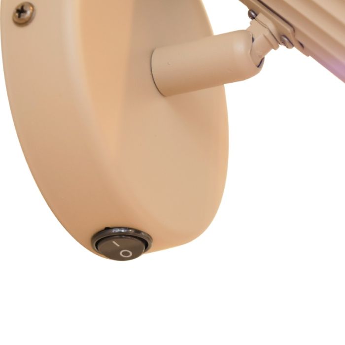 Beige moderne Wandleuchte Stahl, Vahid, mit Schalter