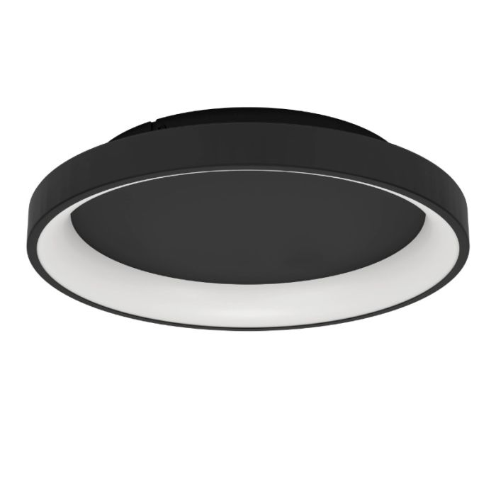 Schwarze moderne Deckenleuchte Kunststoff, Shauni, 12W, warm- bis kaltweiß einstellbare LED, mit Fernbedienung