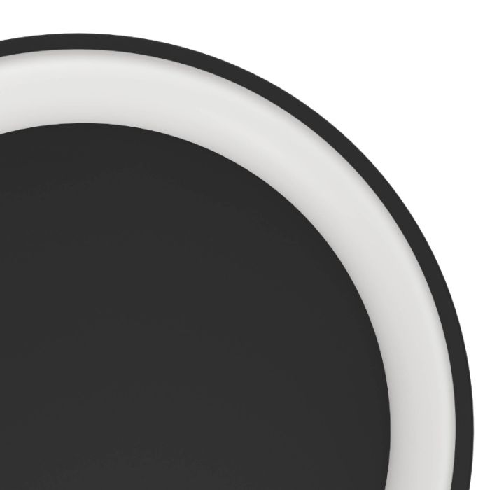 Schwarze moderne Deckenleuchte Kunststoff, Shauni, 12W, warm- bis kaltweiß einstellbare LED, mit Fernbedienung