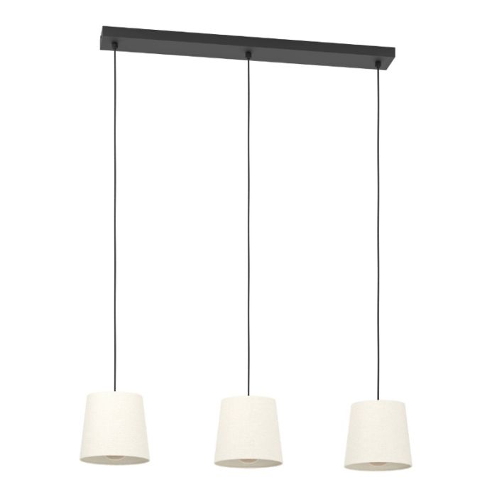 Schwarze moderne Pendelleuchte Stoff, Siham