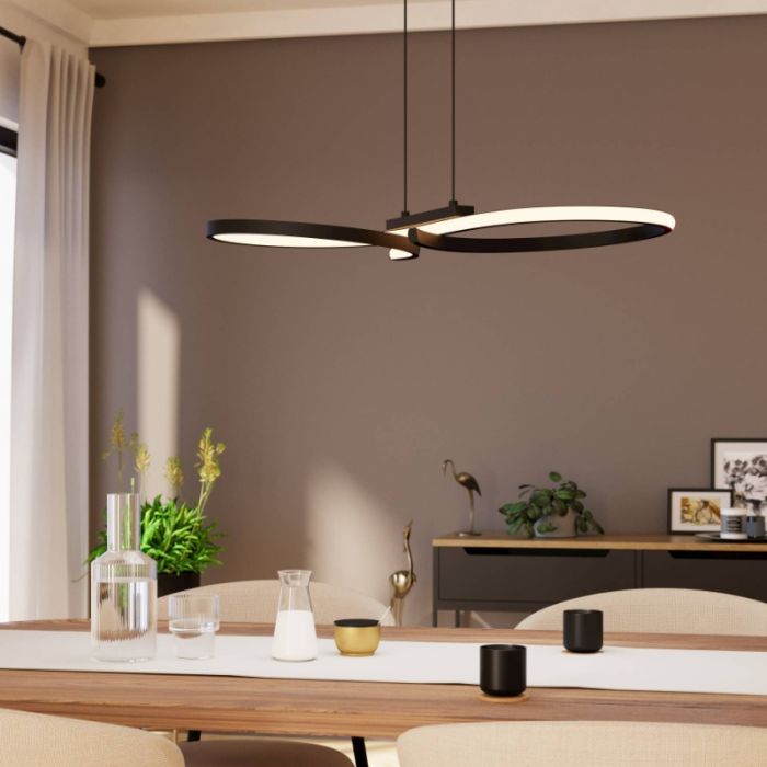 Schwarze moderne Pendelleuchte Aluminium, Thekla, 21W, 3000K LED