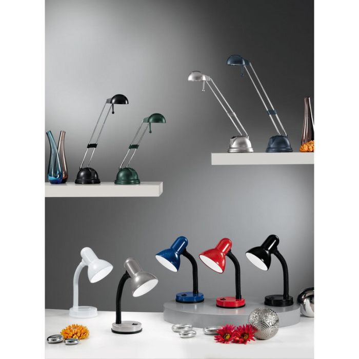 Weiße Schreibtischlampe Kunststoff, Granza, mit Schalter