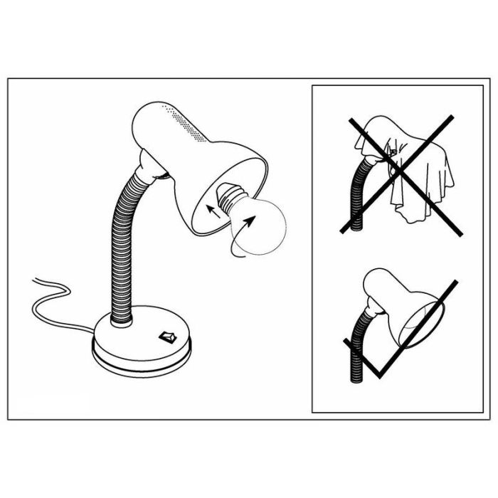Weiße Schreibtischlampe Kunststoff, Granza, mit Schalter