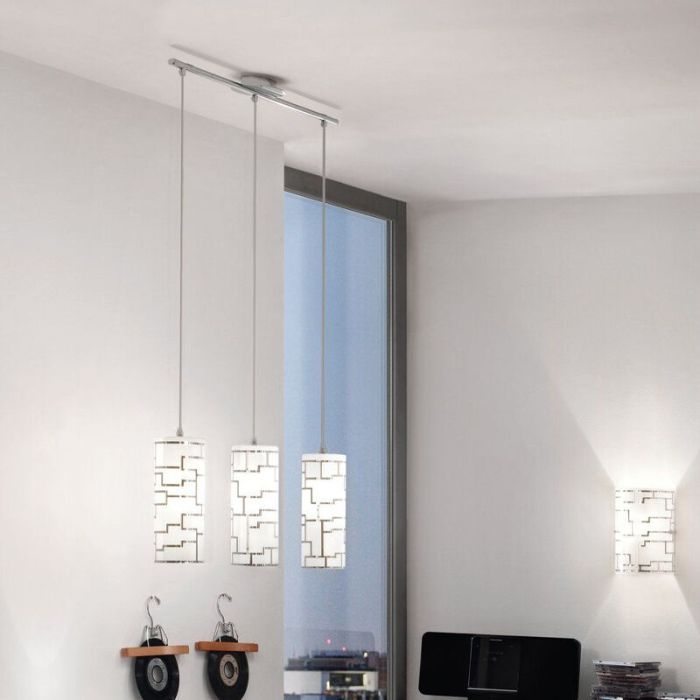 Weiße moderne Pendelleuchte Glas, Cadore