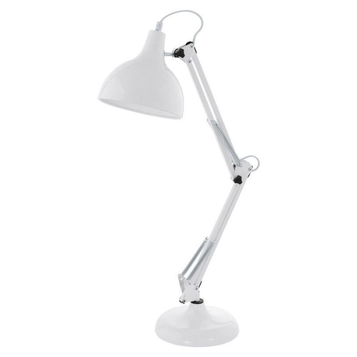 Weiße industrielle Schreibtischlampe Metall, Josha, mit Schalter