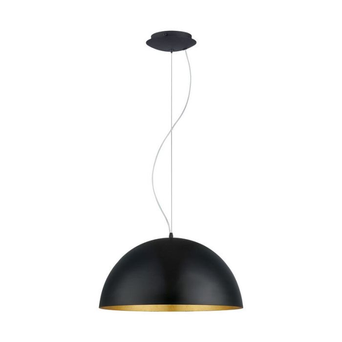 Goldene moderne Pendelleuchte Halbkugel Metall, Geneva
