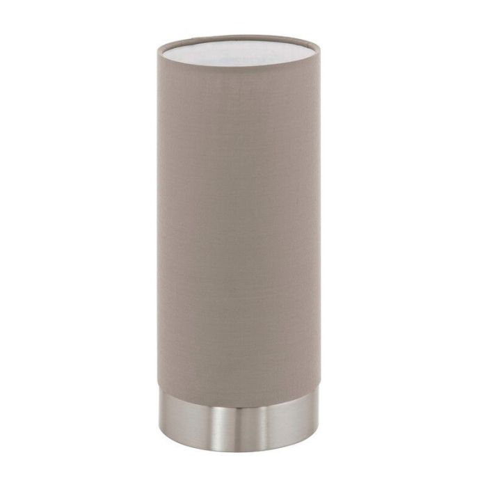 Taupe moderne Tischleuchte Stoff, Abano, mit Touch-Dimmer