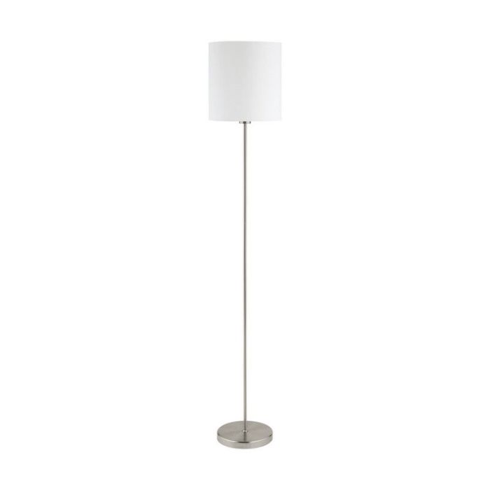 Weiße moderne Stehlampe Stoff, Abano, mit Schalter