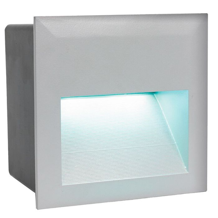 Silberne Wandeinbauleuchte Außen Aluminium, Anke, IP65