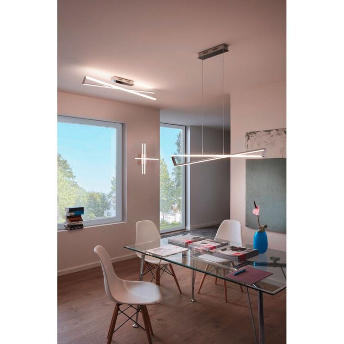 Chrom moderne Deckenleuchte Stahl, Arantxa, 18W, 3000K LED