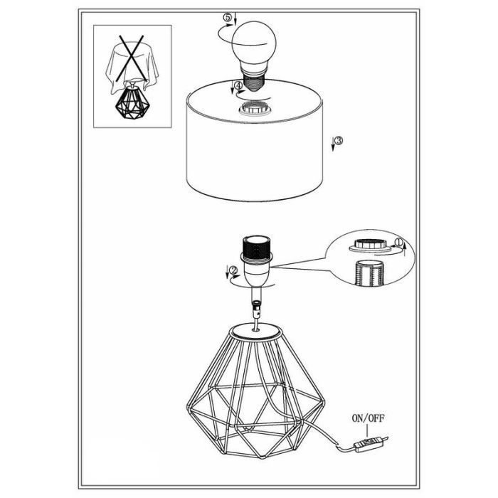 Kupfer design Tischleuchte Stoff, Acri, mit Schalter