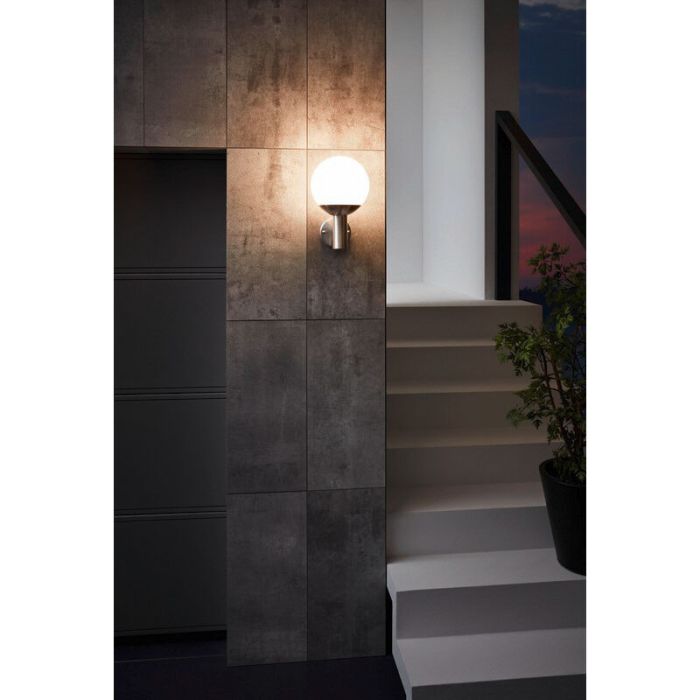 Silberne moderne Außenleuchte Edelstahl, Baukje, IP44