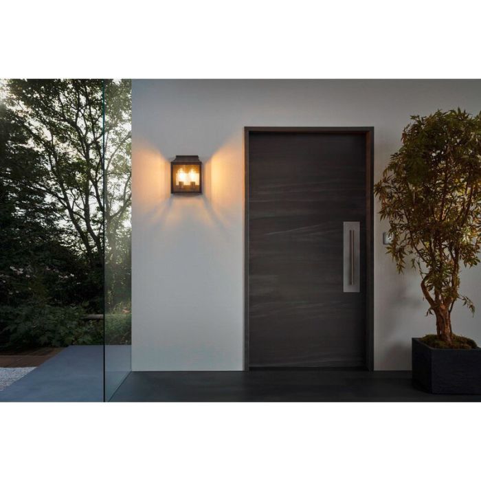 Schwarze moderne Außenleuchte Aluminium, Lenox, IP44