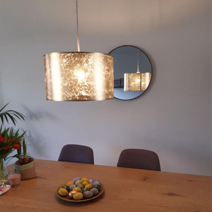 Beige moderne Pendelleuchte Stoff, Megan