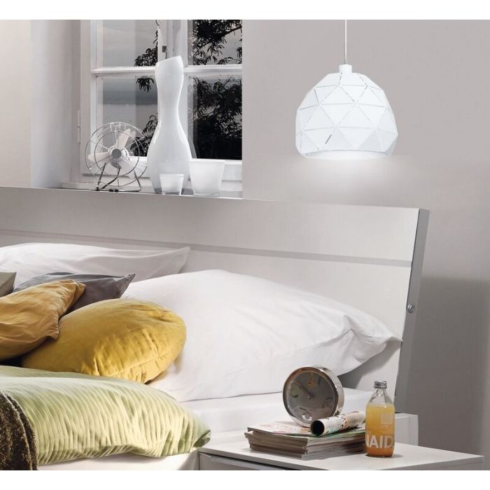 Weiße moderne Pendelleuchte Stahl, Silva