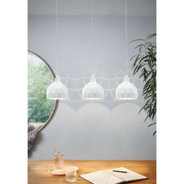 Weiße moderne Pendelleuchte Stahl, Silva