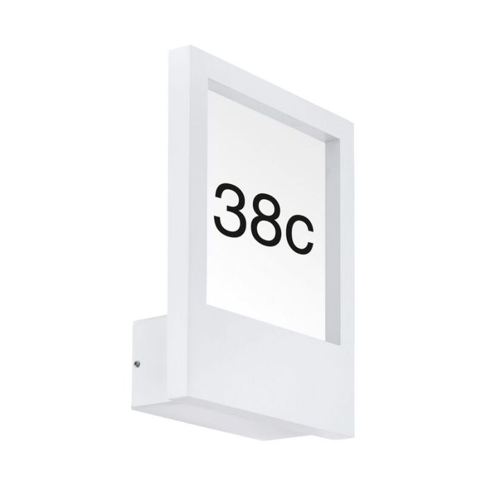 Weiße moderne Hausnummer Beleuchtung Aluminium, Jovan, IP44