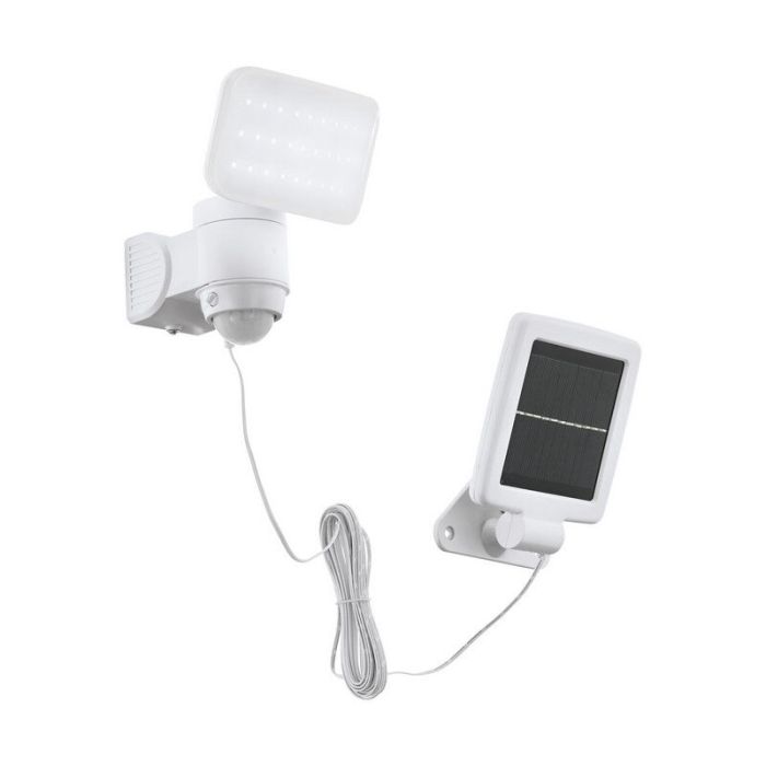 Weiße Solar Außen Wandleuchte Kunststoff, Frits, 5W, 6500K LED, IP44