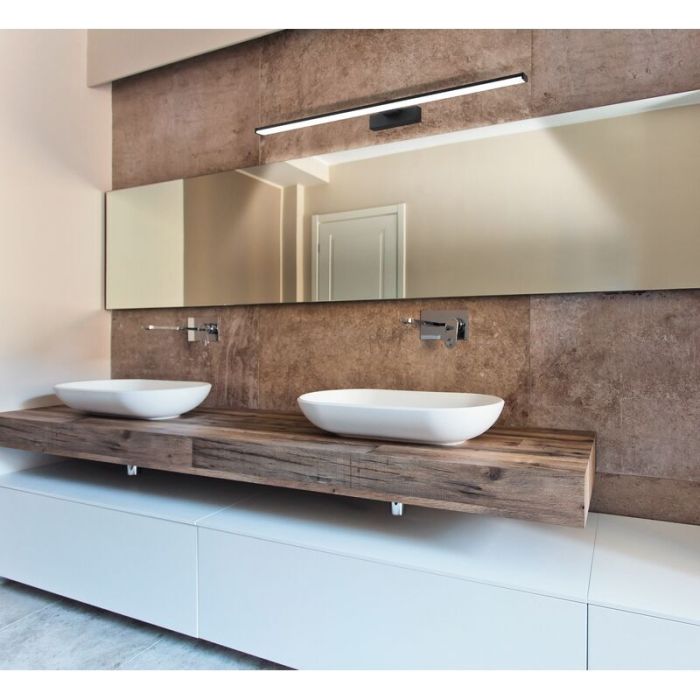 Schwarze moderne Spiegelbeleuchtung Aluminium, Nancy, 14W, 4000K LED, IP44