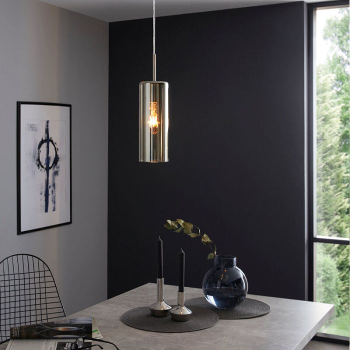 Nickel design Pendelleuchte Glas, Tino