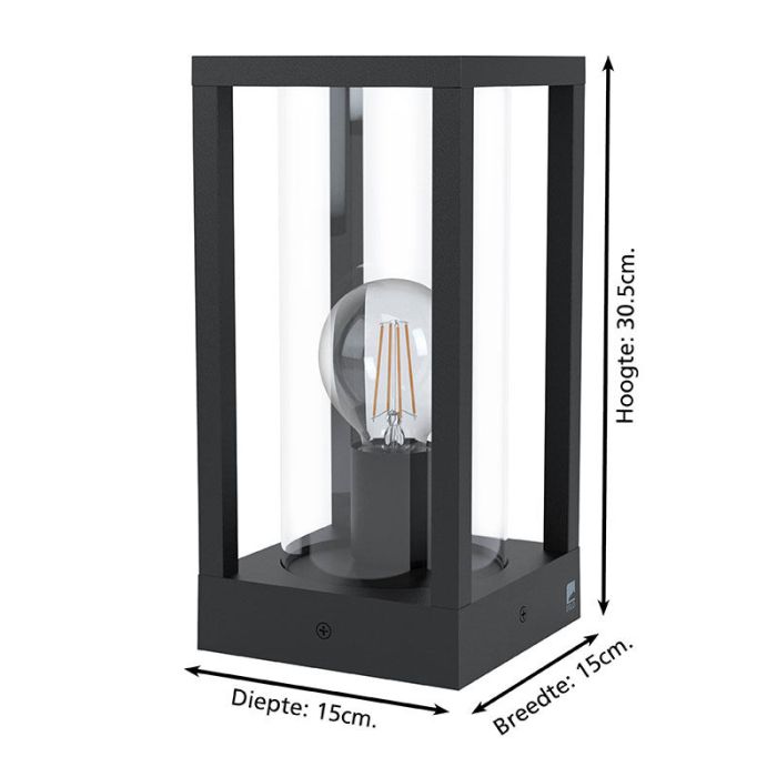 Schwarze moderne Außenleuchte Aluminium, Laszlo, IP54