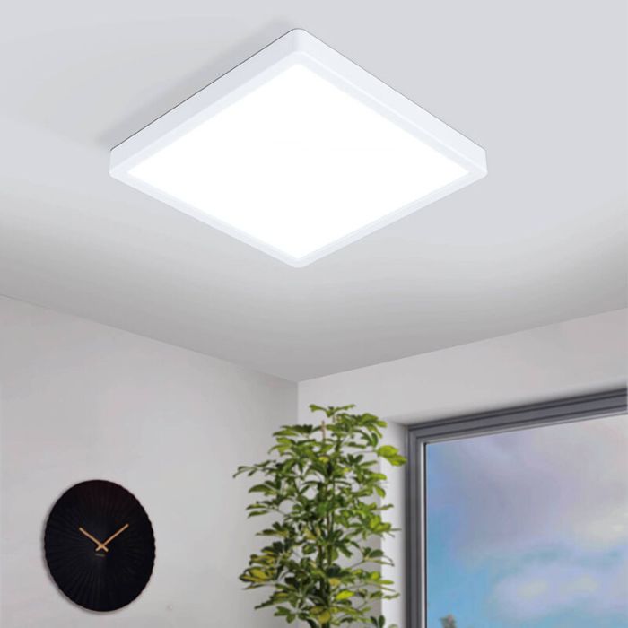 Weiße Smart Deckenleuchte Kunststoff, Geraldo, 19,5W, warm- bis kaltweiß einstellbare LED, IP44