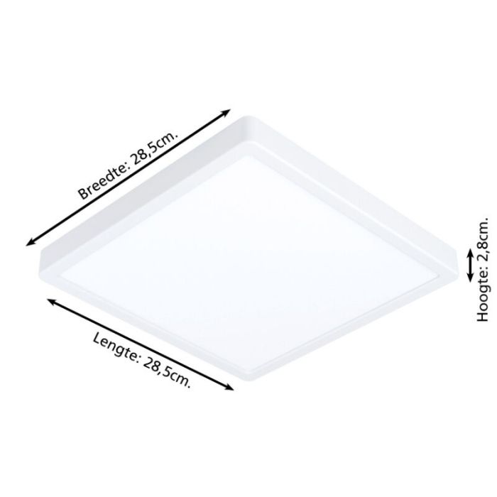 Weiße Smart Deckenleuchte Kunststoff, Geraldo, 19,5W, warm- bis kaltweiß einstellbare LED, IP44