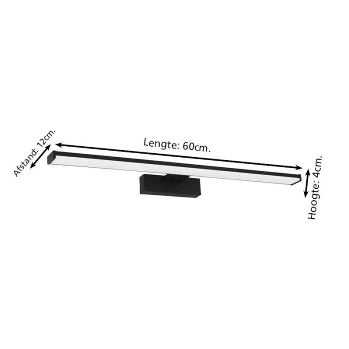Schwarze Spiegelbeleuchtung Kunststoff, Nancy, 11W, 4000K LED, IP44