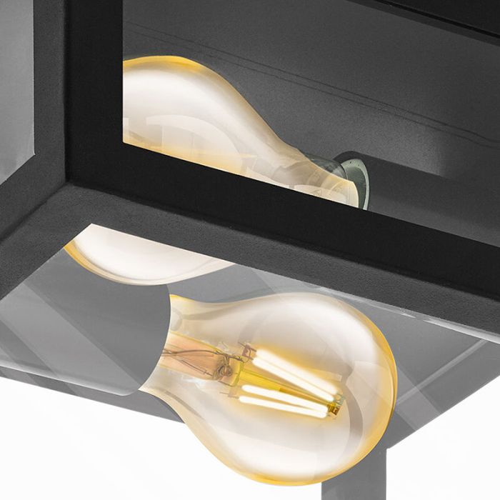 Schwarze moderne Badezimmer Deckenleuchte Glas, Amadou, IP44