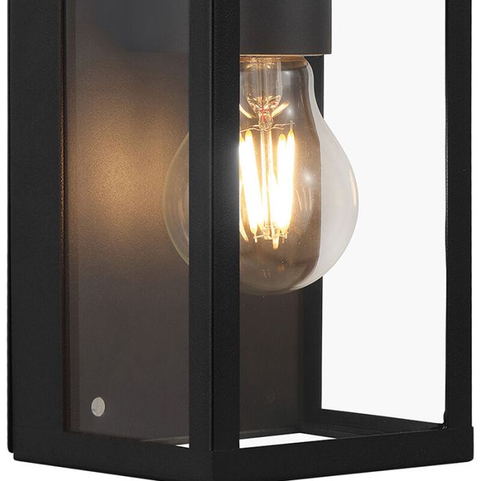 Schwarze moderne Wandleuchte Badezimmer Glas, Amadou, IP44