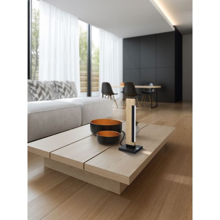 Holz Tischleuchte Braun, Ludovica, 6W, 3000K LED, mit Schalter