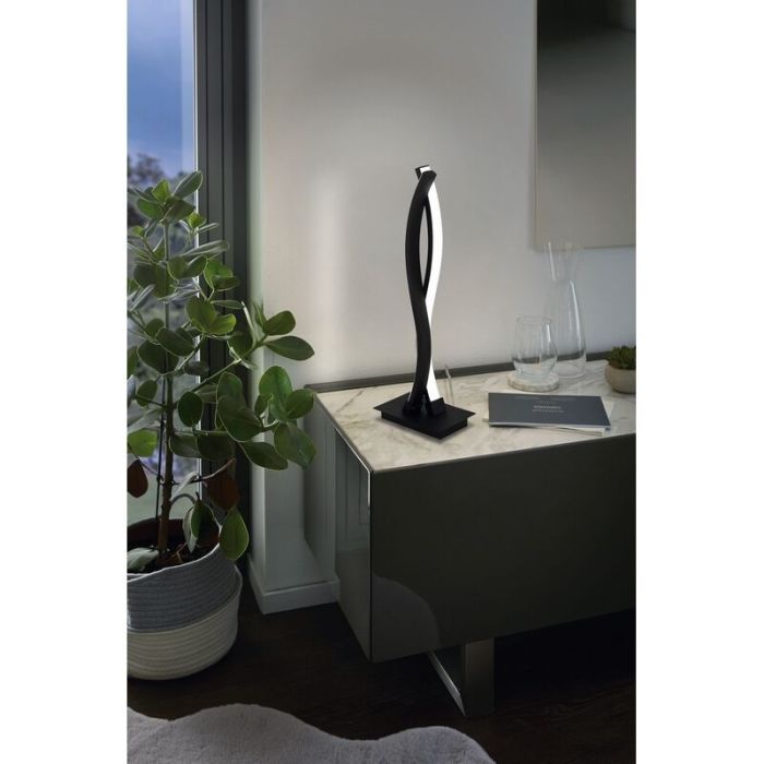 Schwarze moderne Tischleuchte Aluminium, Arantxa, 10W, 3000K LED, mit Schalter