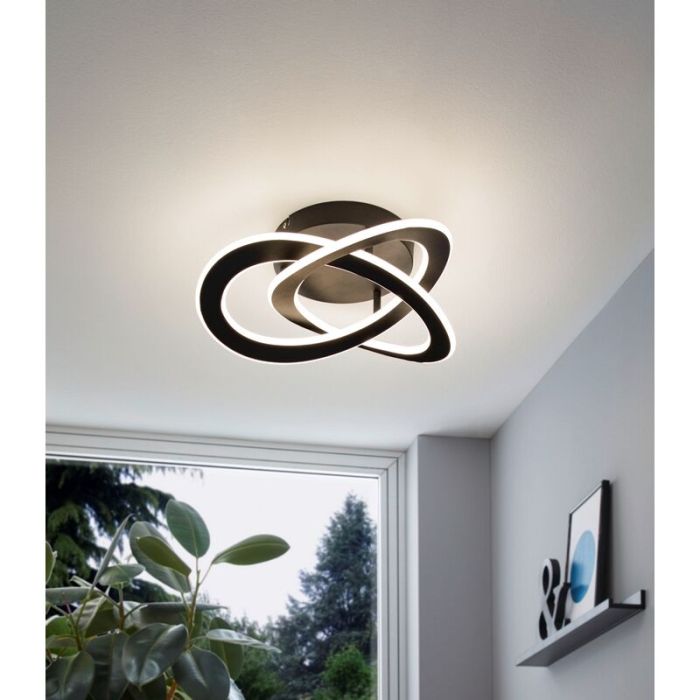 Schwarze moderne Deckenlampe Aluminium, Sikko, 35W, 4000K LED