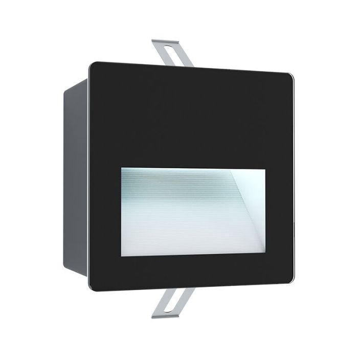 Schwarze moderne Wandeinbauleuchte Außen Aluminium, Luigino, 3,7W, 4000K LED, IP65