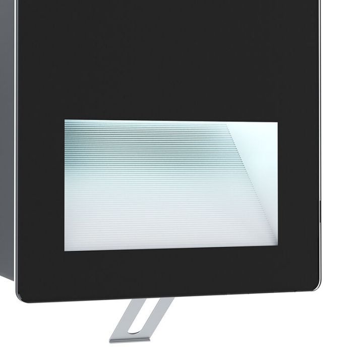 Schwarze moderne Wandeinbauleuchte Außen Aluminium, Luigino, 3,7W, 4000K LED, IP65