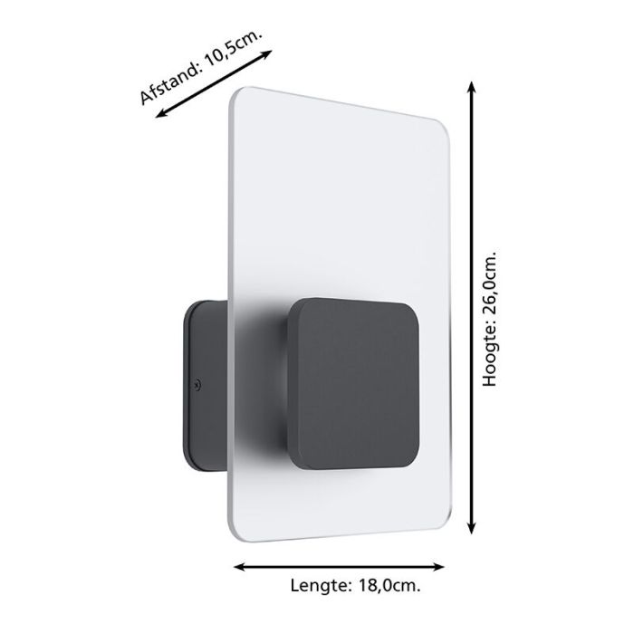 Anthrazit moderne Außenleuchte Kunststoff, Lutske, 10W, 3000K LED, IP44
