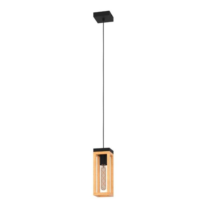 Holz Pendelleuchte Braun, Jasmina, mit Schalter