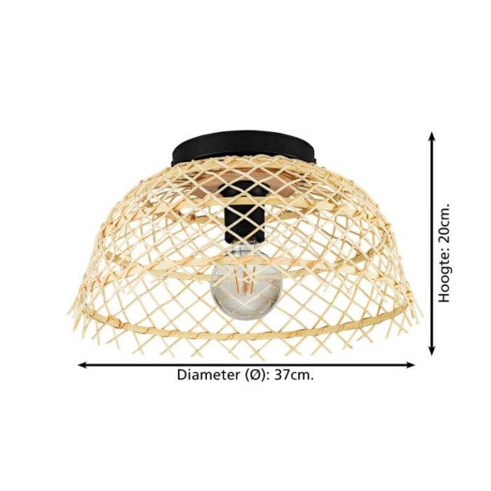 Rattan Deckenlampe Braun, Alida