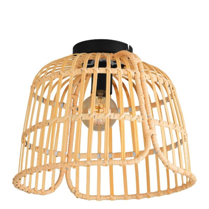 Rattan Deckenleuchte Braun, Sicco